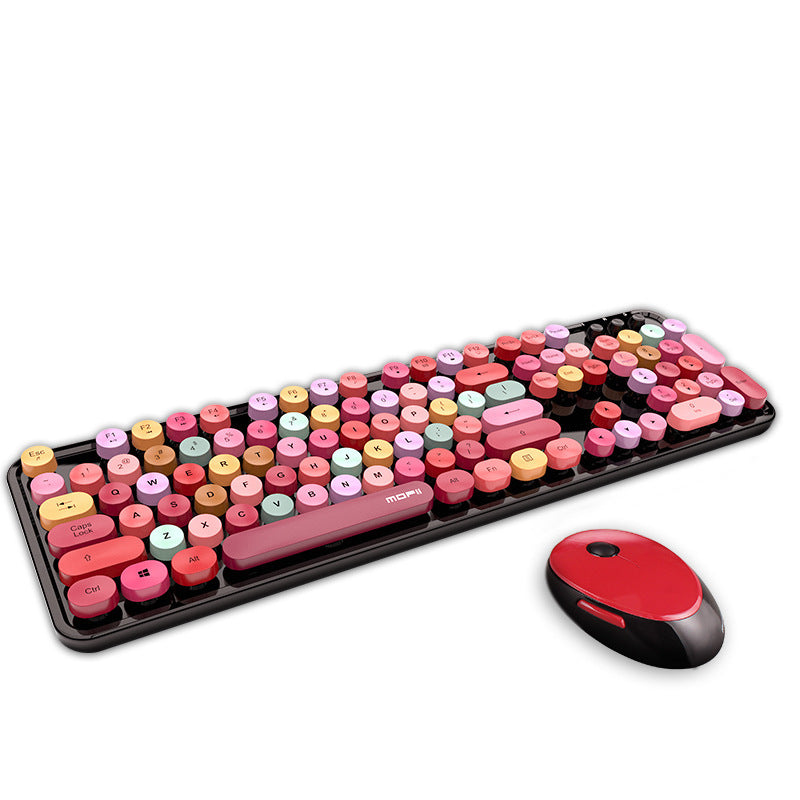 Pack clavier souris sans fil coloré ergonomique rose pastel - fphabillemoi