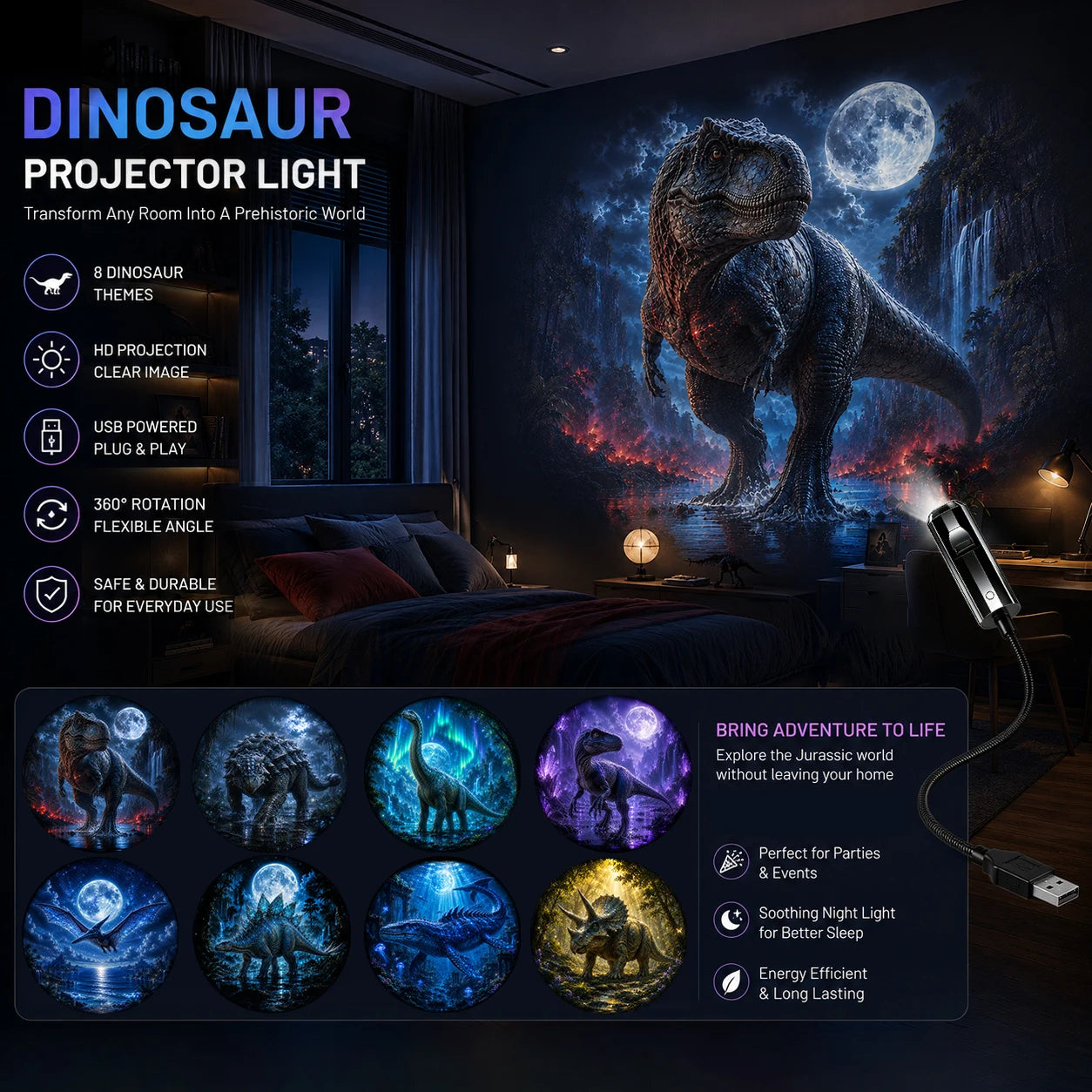 Children's Dinosaur Projector Lamp