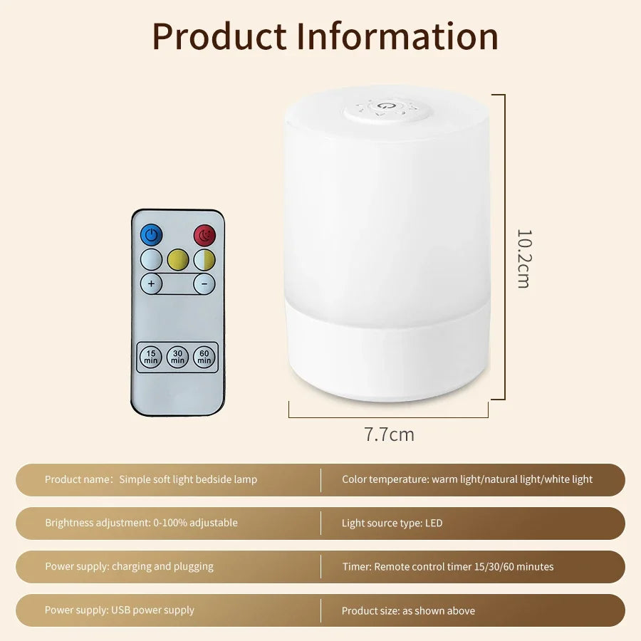 Rechargeable LED Touch Bedside Lamp
